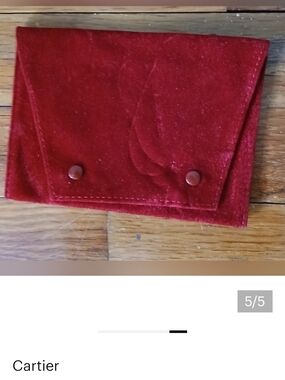 Cartier red velvet snap pouch
